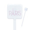 Paris & Eiffel Tower White Plastic Stir Stick - Square - Closeup