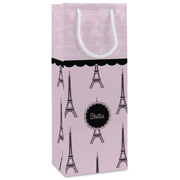 Custom Paris & Eiffel Tower Wine Gift Bags (Personalized)
