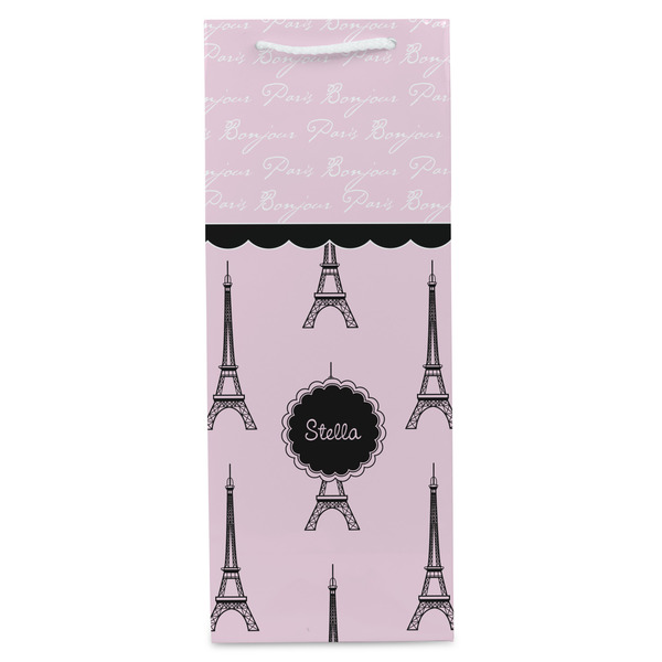 Paris & Eiffel Tower Wine Gift Bag - Matte - Front
