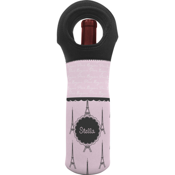 Custom Paris & Eiffel Tower Wine Tote Bag (Personalized)