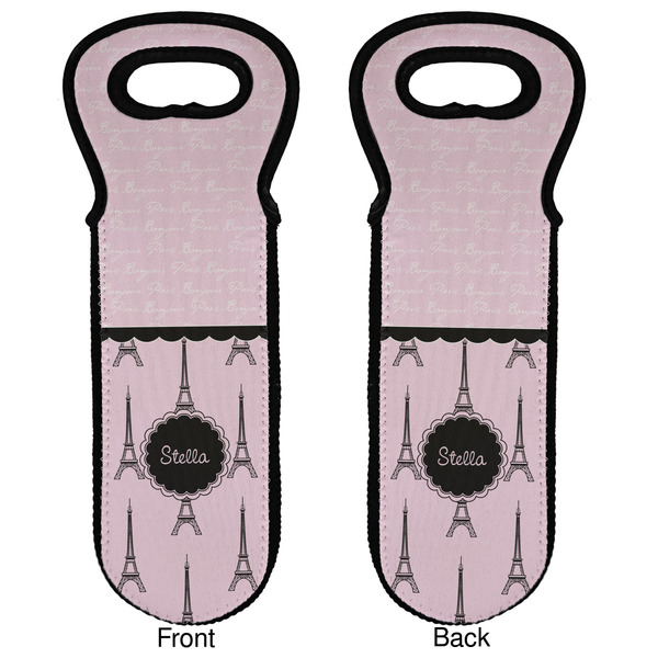 Paris & Eiffel Tower Wine Tote Front & Back
