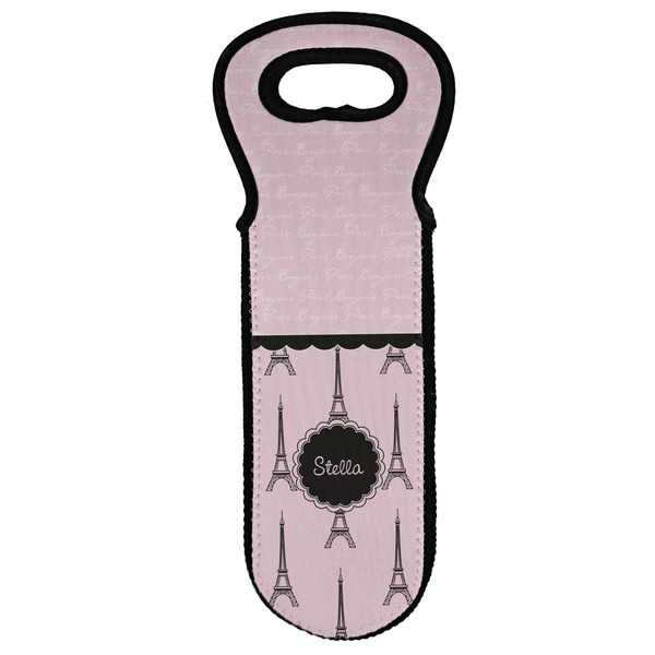 Custom Paris & Eiffel Tower Wine Tote Bag (Personalized)
