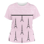 Paris & Eiffel Tower Women's Crew T-Shirt - 2X Large