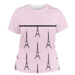 Paris & Eiffel Tower Women's Crew T-Shirt - X Large