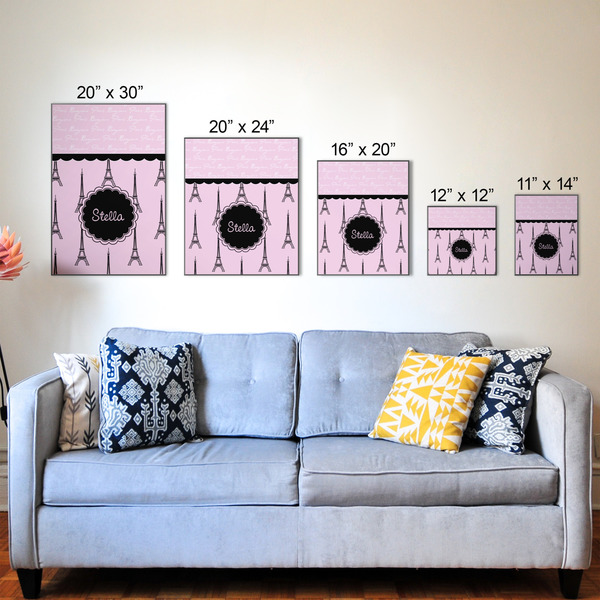 Paris & Eiffel Tower Wood Prints - Size Comparison