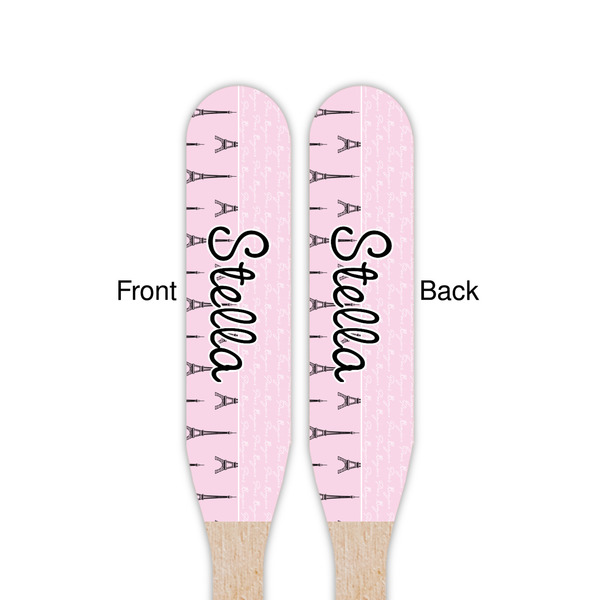 Paris & Eiffel Tower Wooden Food Pick - Paddle - Double Sided - Front & Back