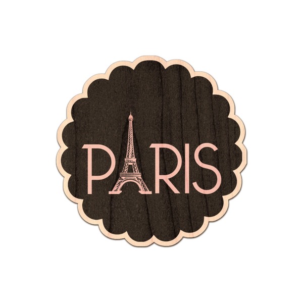 Custom Paris & Eiffel Tower Genuine Maple or Cherry Wood Sticker