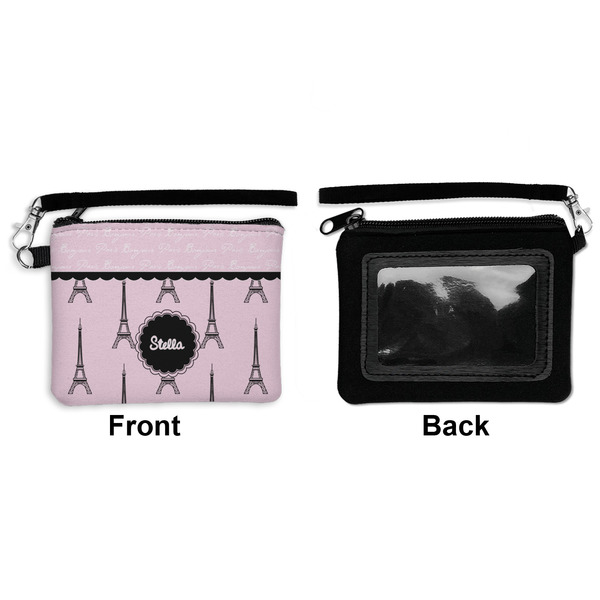 Paris & Eiffel Tower Wristlet ID Cases - Front & Back