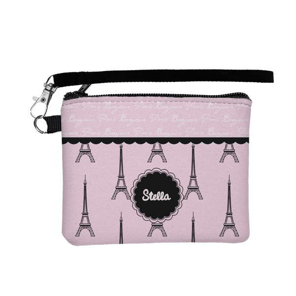 Custom Paris & Eiffel Tower Wristlet ID Case w/ Name or Text