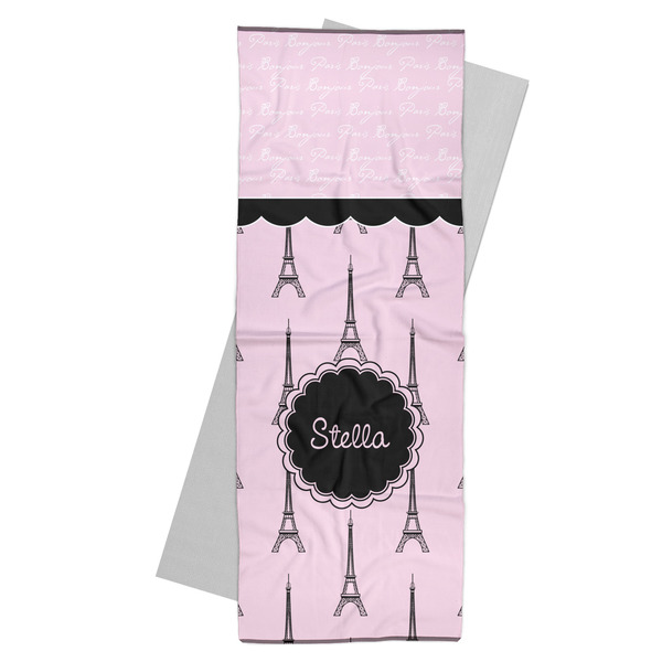 Custom Paris & Eiffel Tower Yoga Mat Towel (Personalized)