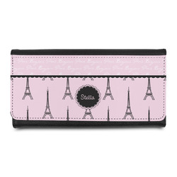 Paris & Eiffel Tower Leatherette Ladies Wallet (Personalized)