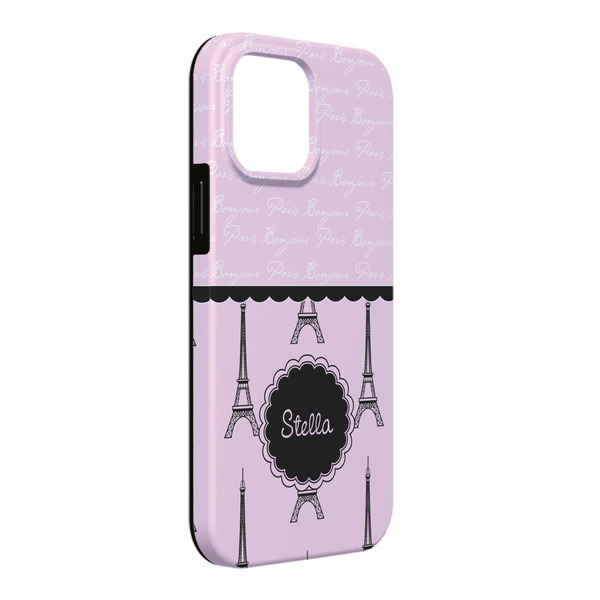 Custom Paris & Eiffel Tower iPhone Case - Rubber Lined - iPhone 13 Pro Max (Personalized)