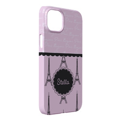 Paris & Eiffel Tower iPhone Case - Plastic - iPhone 14 Plus (Personalized)