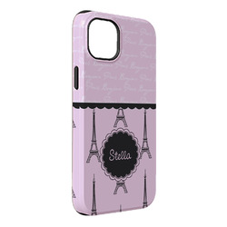 Paris & Eiffel Tower iPhone Case - Rubber Lined - iPhone 14 Plus (Personalized)