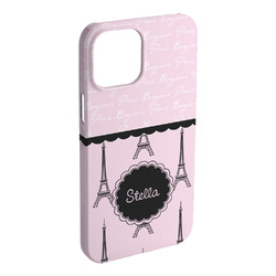 Paris & Eiffel Tower iPhone Case - Plastic - iPhone 15 Plus (Personalized)