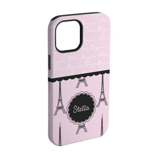 Custom Paris & Eiffel Tower iPhone Case - Rubber Lined - iPhone 15 (Personalized)