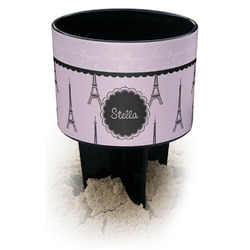Paris & Eiffel Tower Black Beach Spiker Drink Holder (Personalized)
