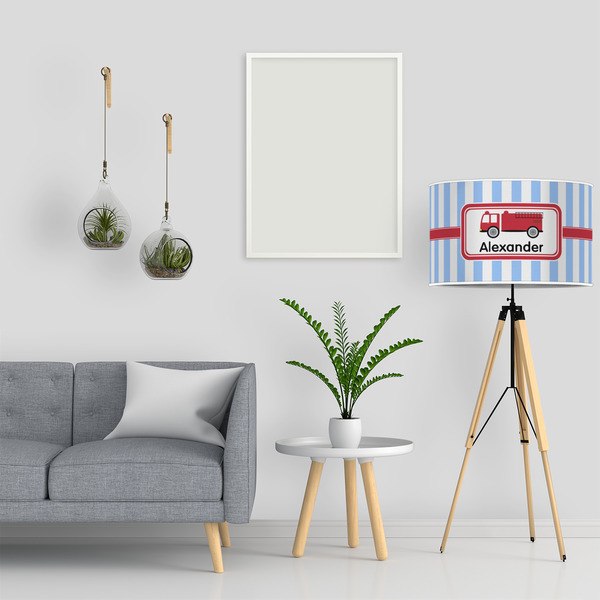 Firetruck 12" Drum Lampshade - LIFESTYLE