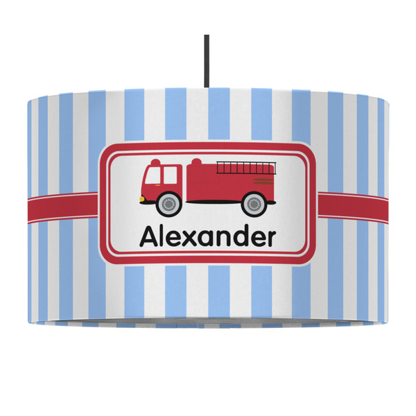 Firetruck 12" Drum Lampshade - PENDANT (Fabric)