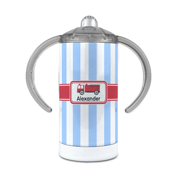 Custom Firetruck 12 oz Stainless Steel Sippy Cup (Personalized)
