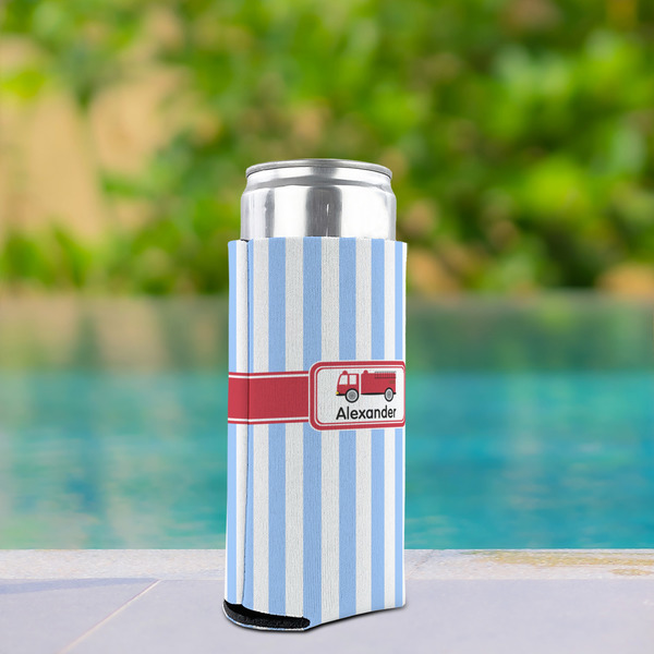 Firetruck Can Cooler - Tall 12oz - In Context