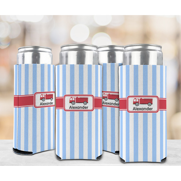 Firetruck 12oz Tall Can Sleeve - Set of 4 - LIFESTYLE