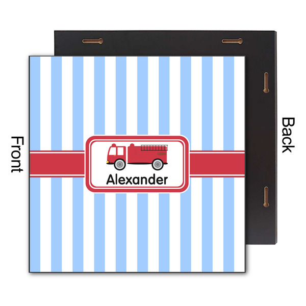Firetruck 12x12 Wood Print - Front & Back View