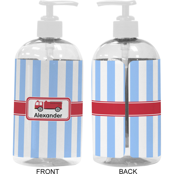 Firetruck 16 oz Plastic Liquid Dispenser- Approval- White