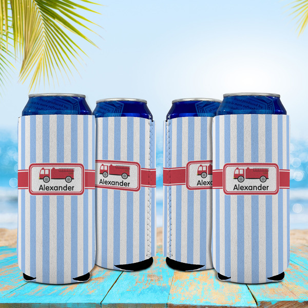 Firetruck 16oz Can Sleeve - Set of 4 - LIFESTYLE