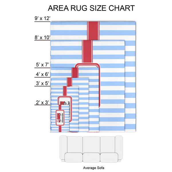 Firetruck 2'x3' Indoor Area Rugs - Size Chart