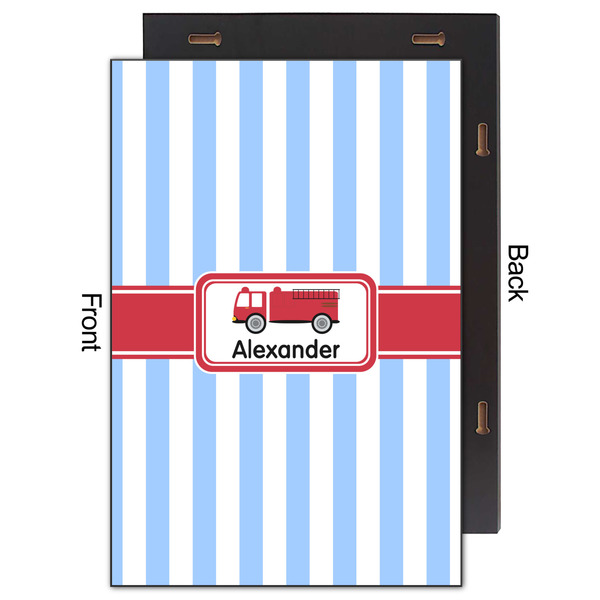Firetruck 20x30 Wood Print - Front & Back View