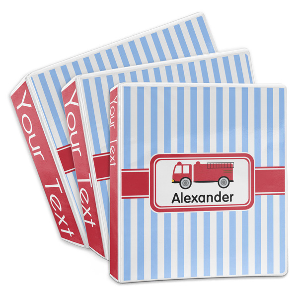 Custom Firetruck 3-Ring Binder (Personalized)