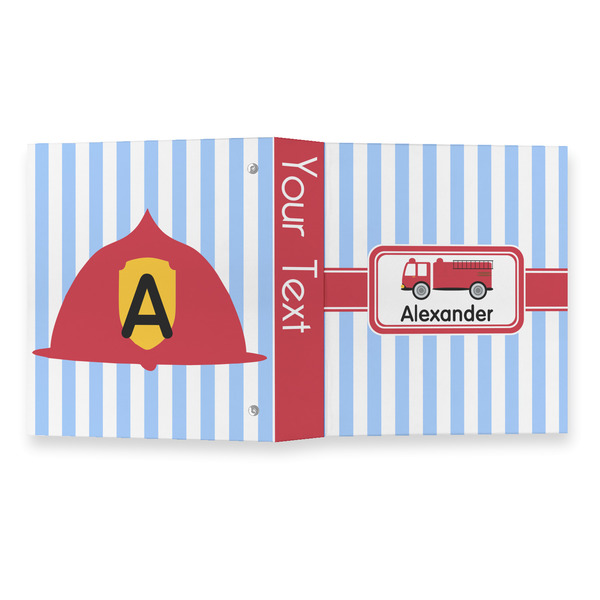 Firetruck 3 Ring Binders - Full Wrap - 1" - OPEN OUTSIDE
