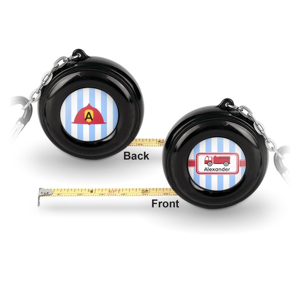 Firetruck 6-Ft Pocket Tape Measure with Carabiner Hook - Front and Back