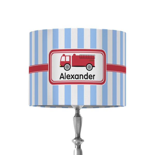 Custom Firetruck 8" Drum Lamp Shade - Fabric (Personalized)
