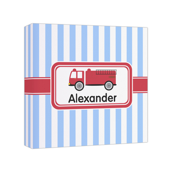 Custom Firetruck Canvas Print - 8x8 (Personalized)