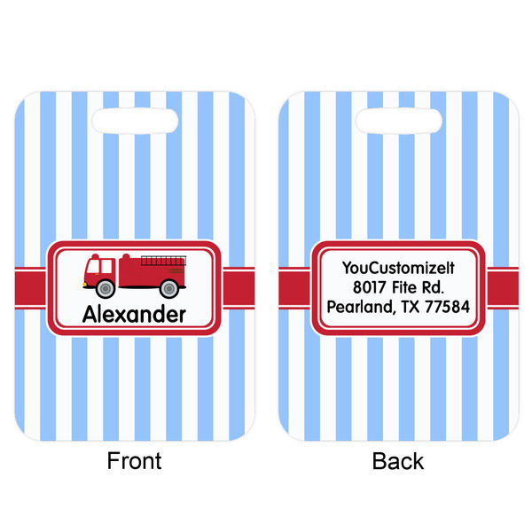 Firetruck Aluminum Luggage Tag (Front + Back)