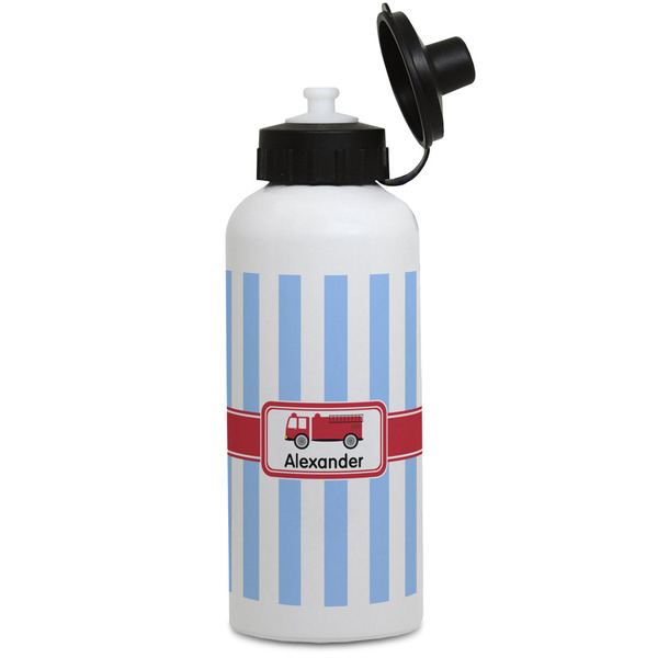 Custom Firetruck Water Bottles - Aluminum - 20 oz - White (Personalized)