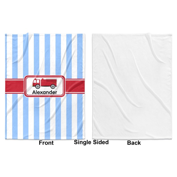 Firetruck Baby Blanket (Single Side - Printed Front, White Back)