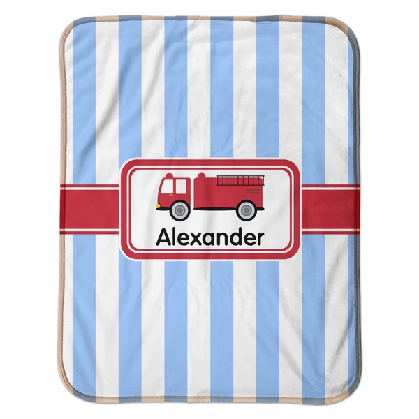 Firetruck Baby Sherpa Blanket - Flat