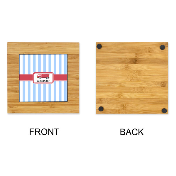 Firetruck Bamboo Trivet with 6" Tile - APPROVAL