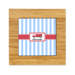 Firetruck Bamboo Trivet with Ceramic Tile Insert (Personalized)