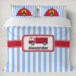 Firetruck Duvet Cover Set - King (Personalized)