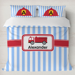 Firetruck Duvet Cover Set - King (Personalized)