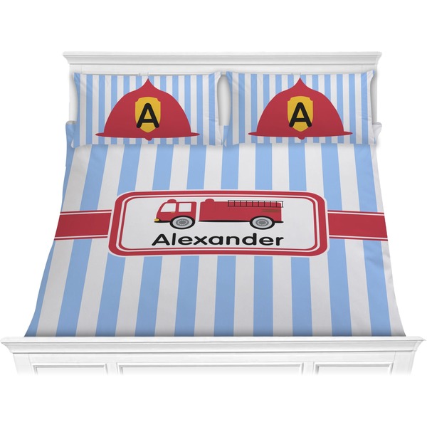 Custom Firetruck Comforter Set - King (Personalized)