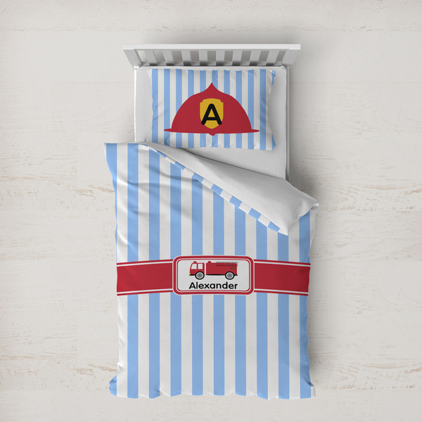 Custom Firetruck Duvet Cover Set - Twin XL (Personalized)
