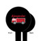 Firetruck Black Plastic 6" Food Pick - Round - Single Sided - Front & Back