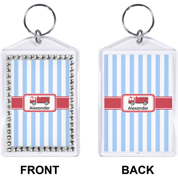 Firetruck Bling Keychain (Front + Back)
