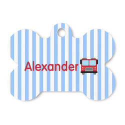 Firetruck Bone Shaped Dog ID Tag (Personalized)