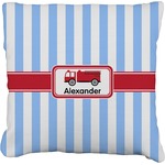 Firetruck Faux-Linen Throw Pillow 20" (Personalized)